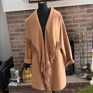 J.O.A. Camel Fringed Women's coat